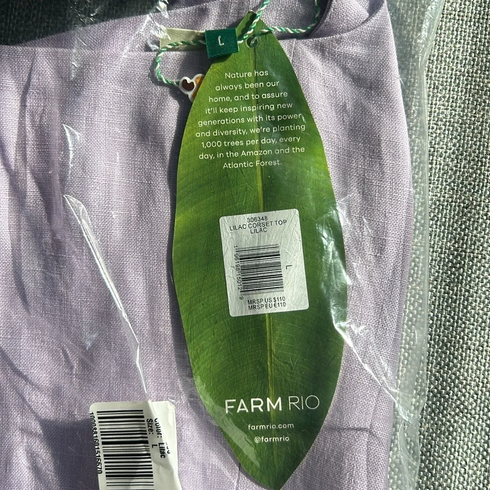 FARM Rio Lilac Corset Top Lilac Size L - Picture 7 of 11